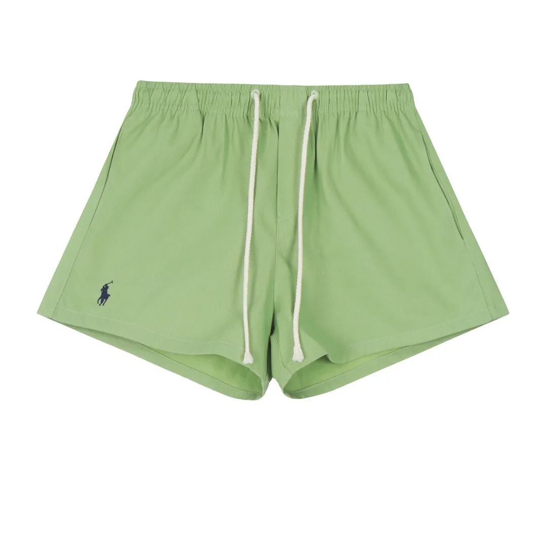 🅿️156 "Top Quality" Style No.: D001# [Ralph Lauren Paul small label war horse basic women's shorts] ✅Slim and sexy slim-fitting style for hot girls to show off the figure. Ten colorful colors. ✅Summer fresh, classic and versatile drawstring basic classic shorts. ✅Lazy style must-have item. The upper body has a fresh feeling. ✅Pure cotton twill wash, fermentation wash treatment, retro and texture. ✅Specially for platform live broadcast. Wholesale entities. Summer running style ✅Simple and easy to match, light American style, super great ✅Summer standard, small and sexy is YYDS, a must for petite girls. Color: light blue white dark green orange light green colored blue yellow pink khaki black Size: S-L #Elastic waistline can be stretched